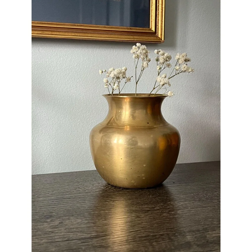 Vintage Brass Table Vase - Picture 8 of 10